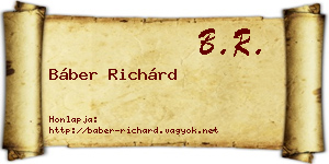 Báber Richárd névjegykártya