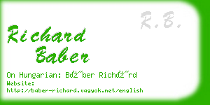 richard baber business card